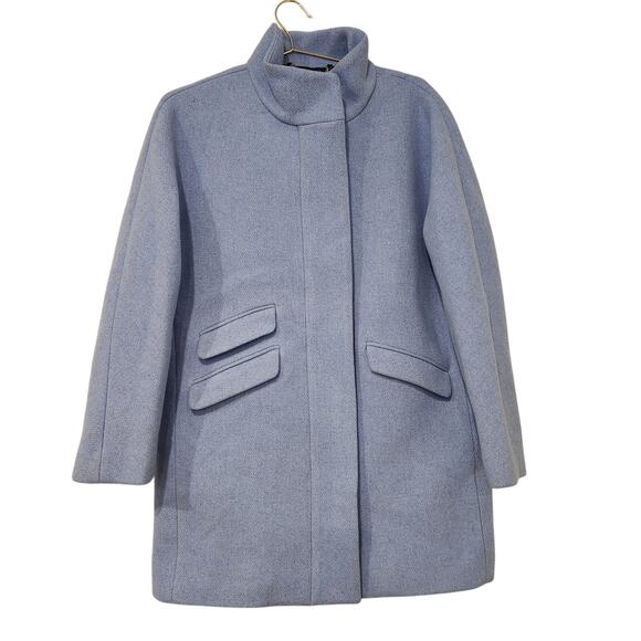 J.Crew Cocoon light blue coat in Italian stadium cloth wool size 14 - Picture 5 of 12